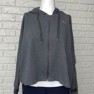 Puma Oversized Crop Front Zip Hoodie Size M
